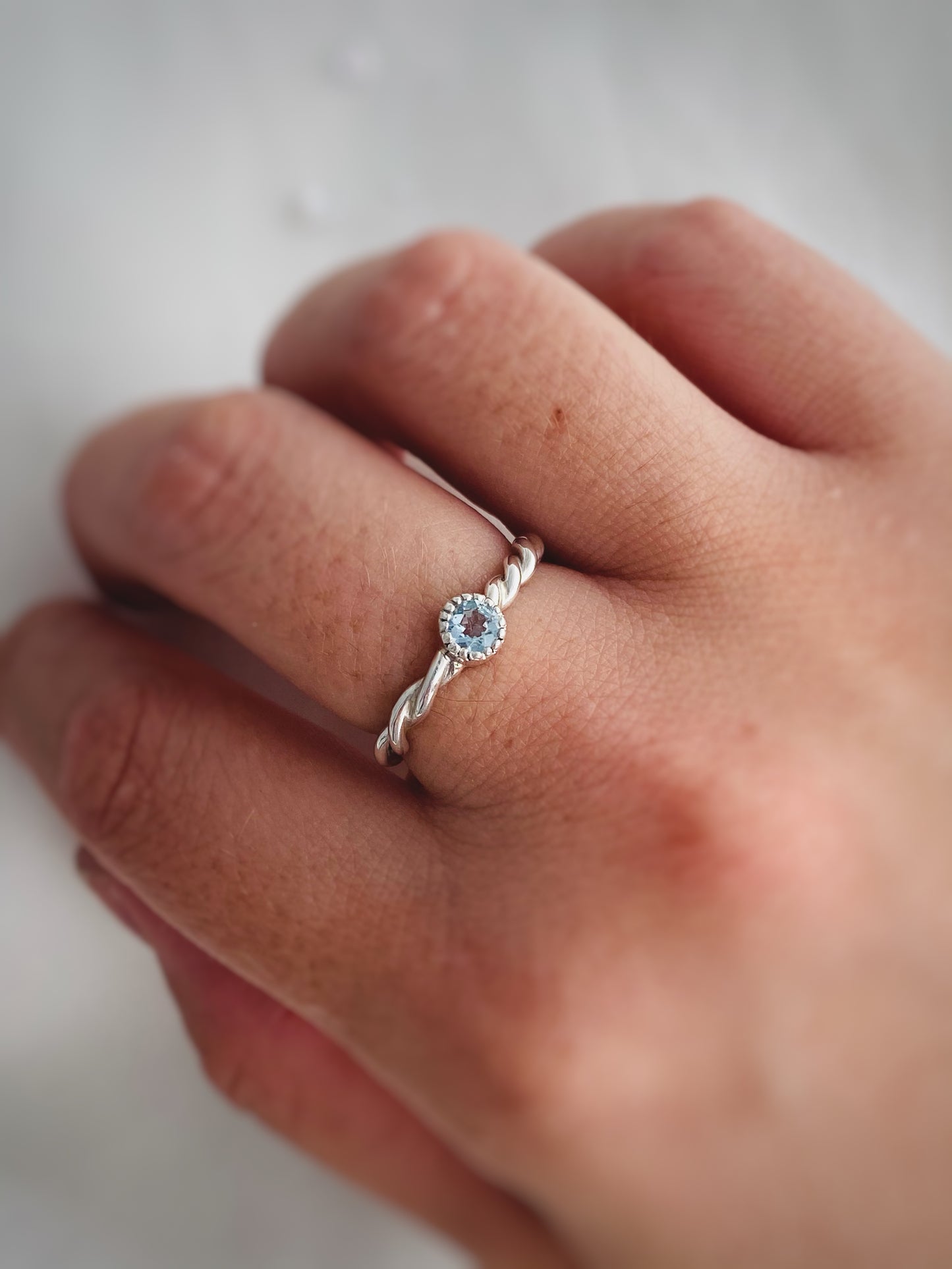Anillo Aguamarina del Firmamento