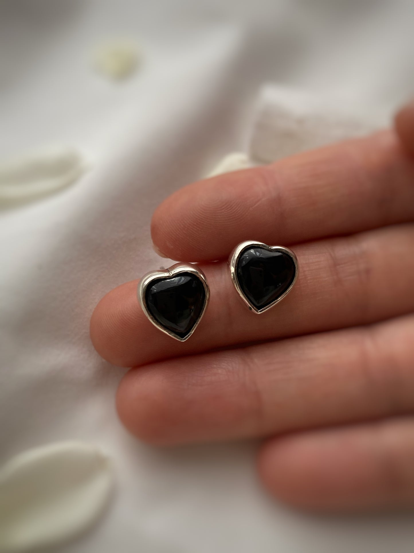 Aros Corazón Onix