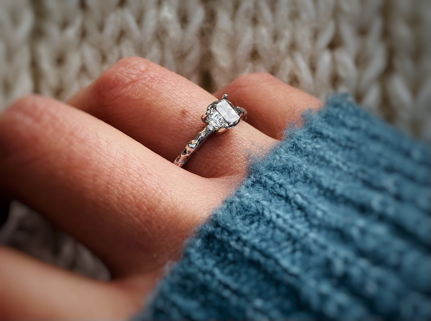 Anillo Herkimer Solitario