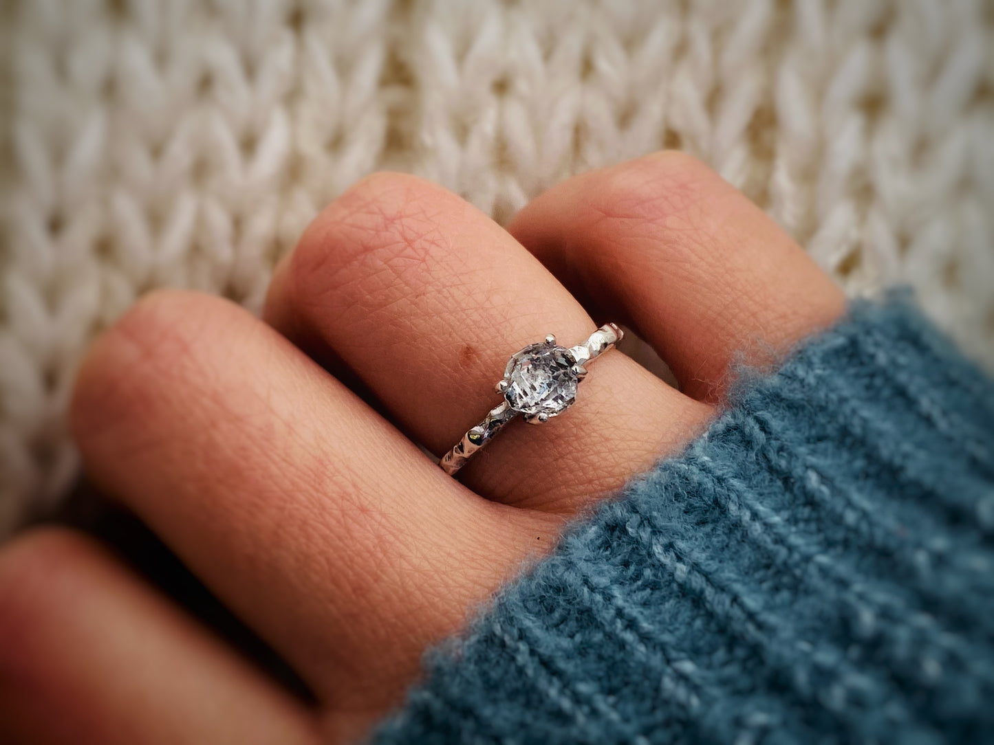 Anillo Herkimer Solitario