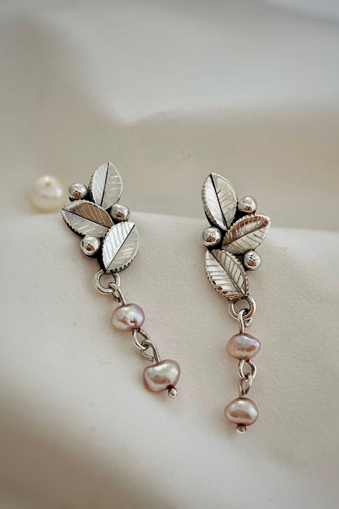 Aros Natura Perlas Rosadas