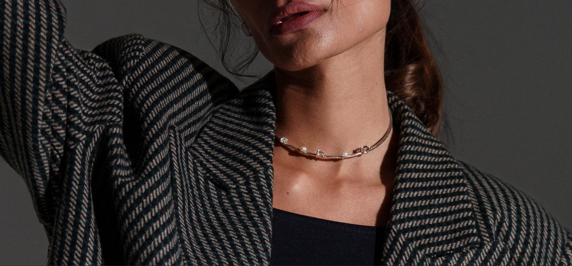 COLLAR LÚMINA HERKIMER Y PERLAS
