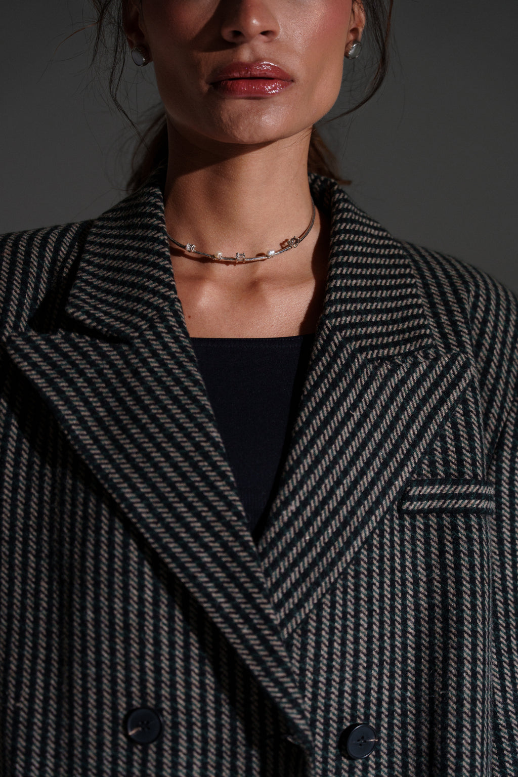 COLLAR LÚMINA HERKIMER Y PERLAS