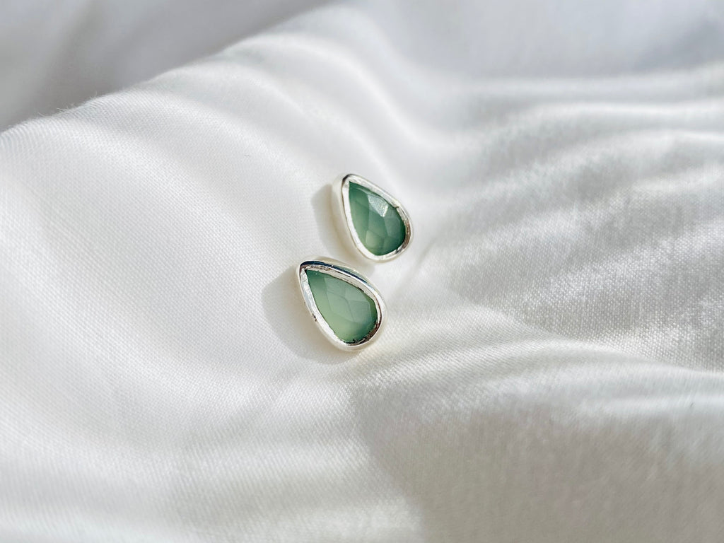 AROS PETITE GOTAS DE CALCEDONIA VERDE AQUA