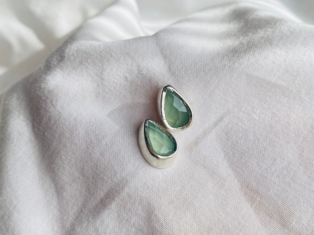 AROS PETITE GOTAS DE CALCEDONIA VERDE AQUA