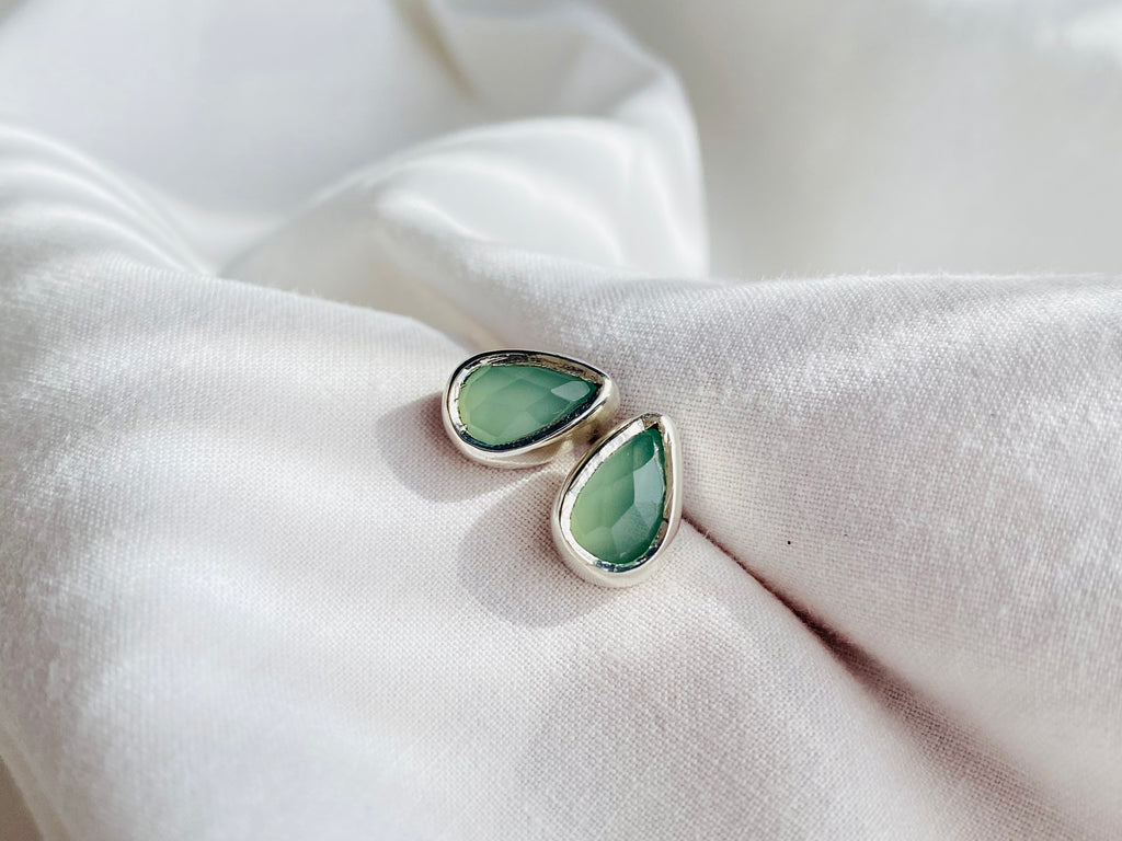 AROS PETITE GOTAS DE CALCEDONIA VERDE AQUA