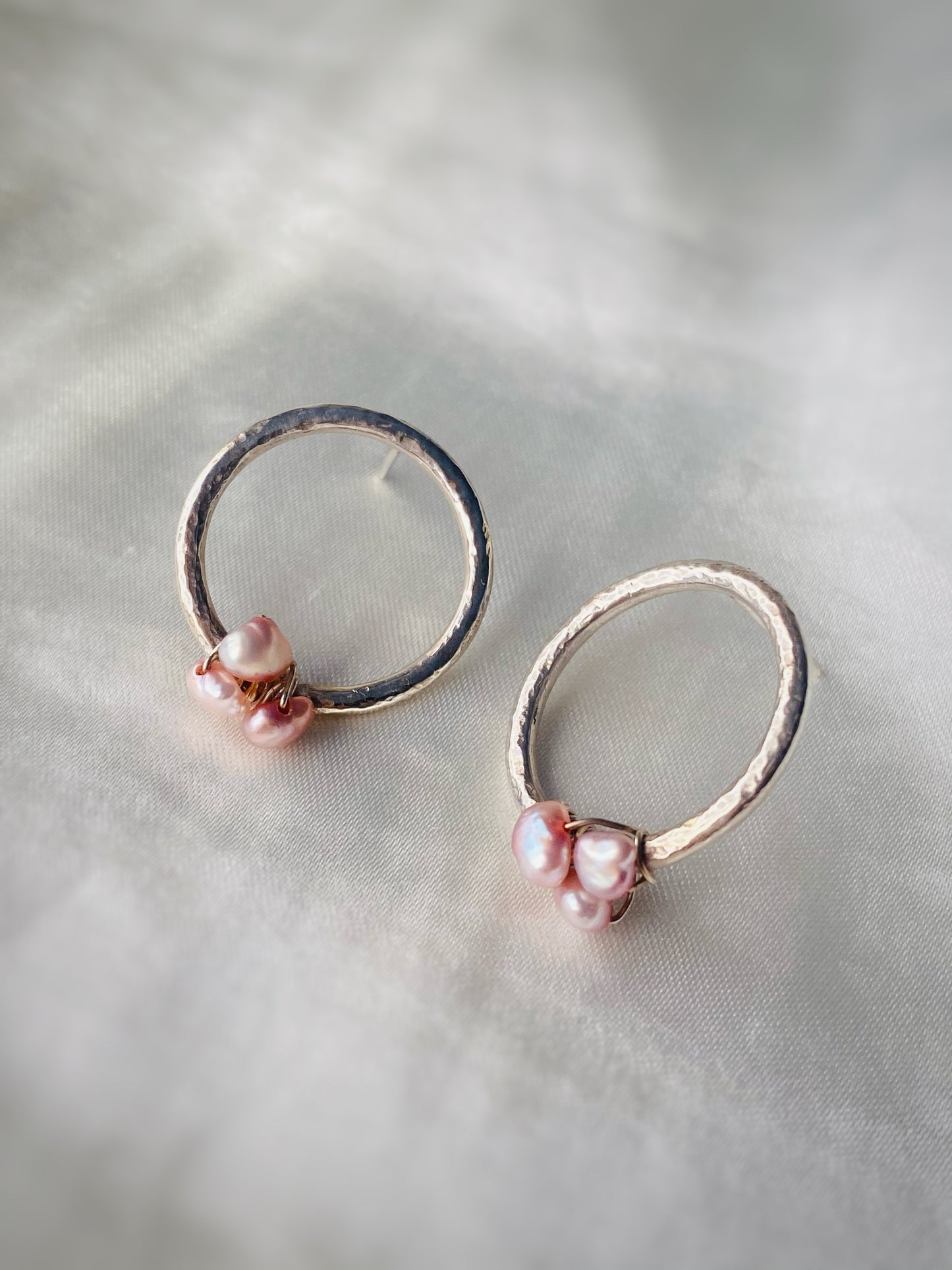 Aros Mini Encanto Perlas Rosa