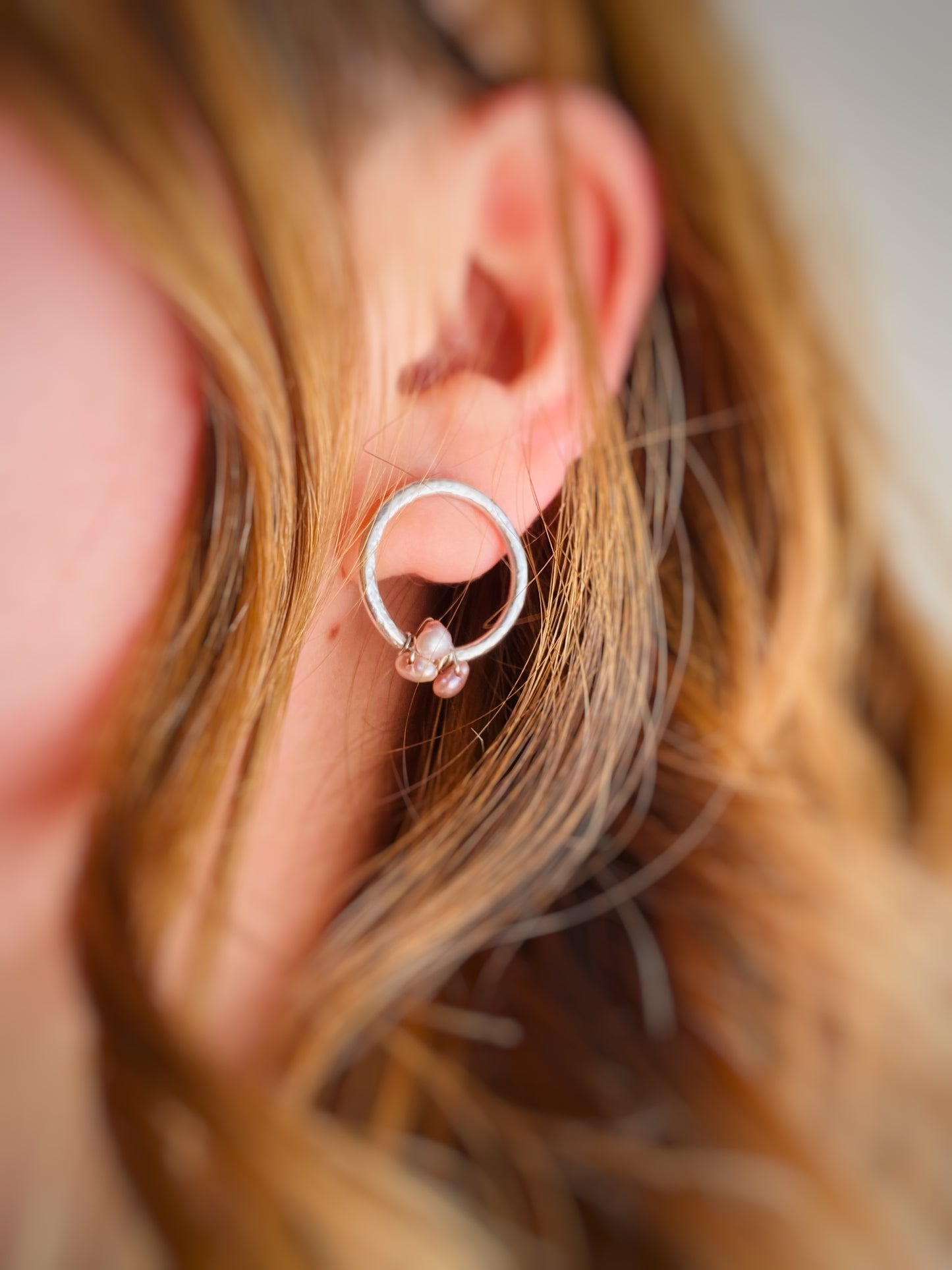 Aros Mini Encanto Perlas Rosa