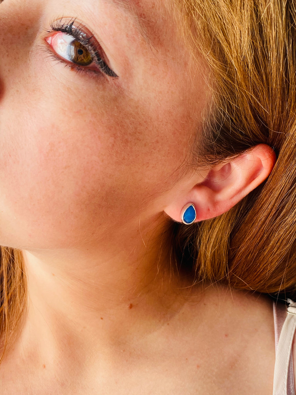 AROS PETITE GOTAS DE CALCEDONIA AZUL