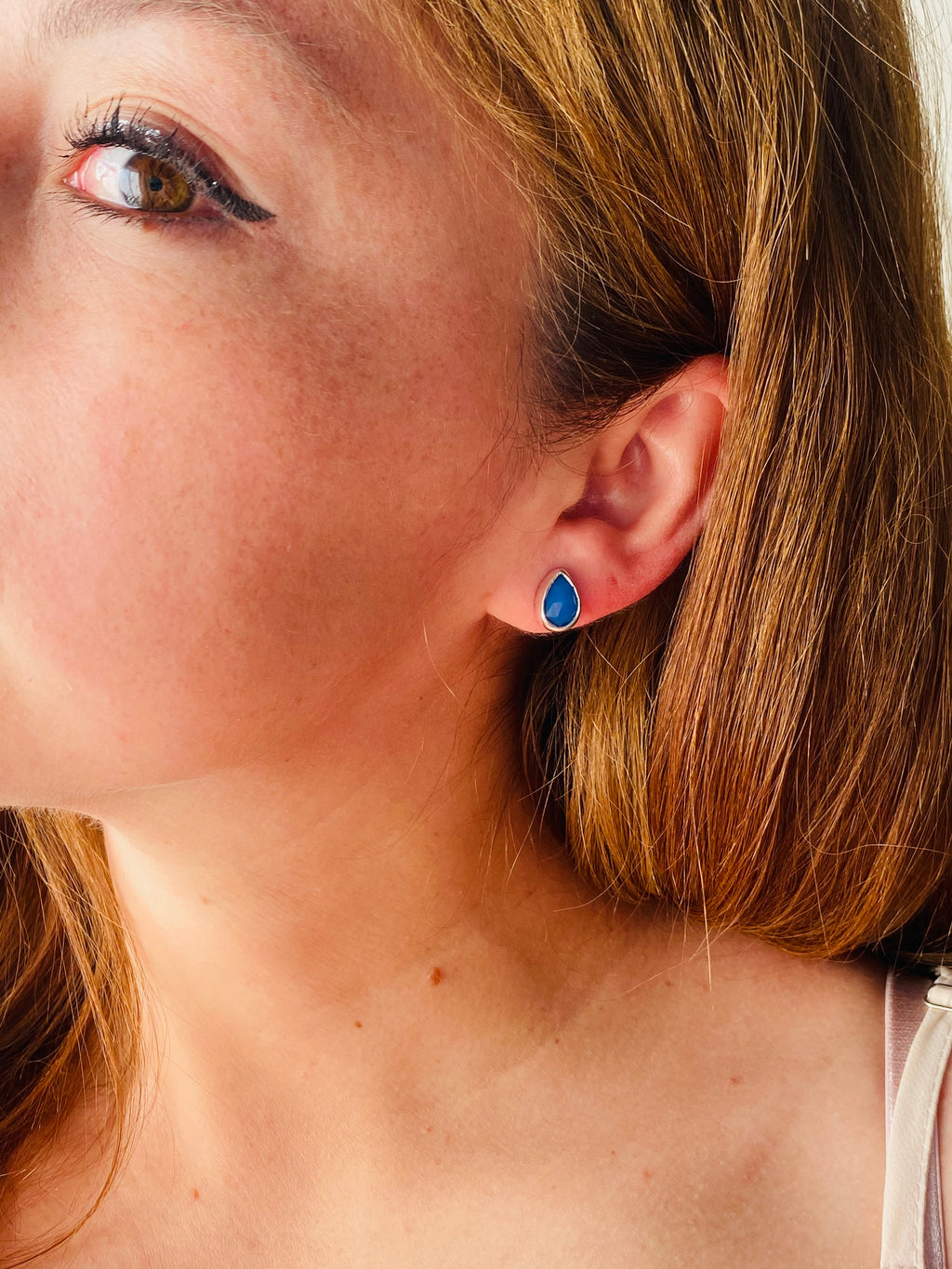 AROS PETITE GOTAS DE CALCEDONIA AZUL