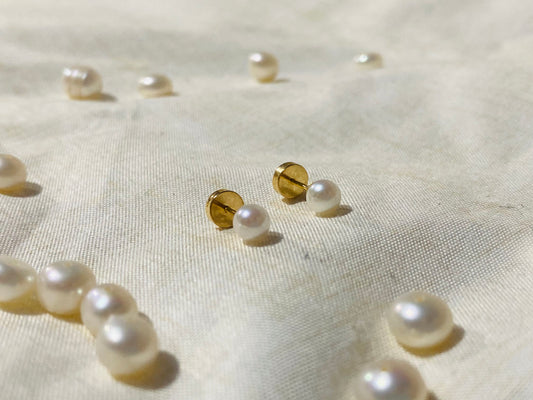 AROS ABRIDORES ORO AMARILLO 18K / PERLAS 4MM