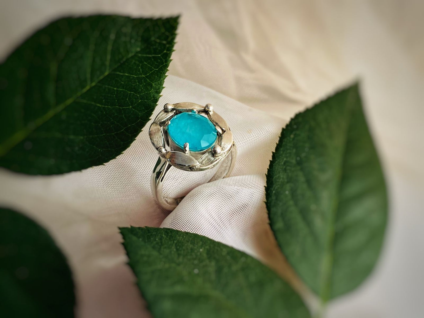 Anillo Encanto Doblete Turmalina Paraiba