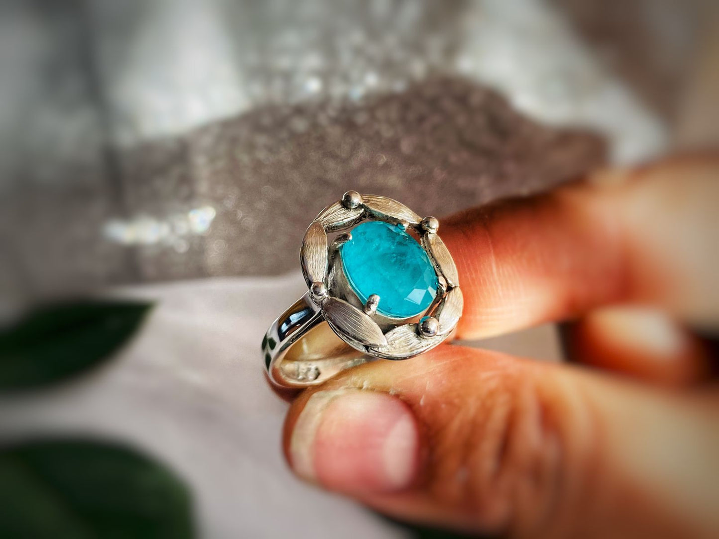 Anillo Encanto Doblete Turmalina Paraiba