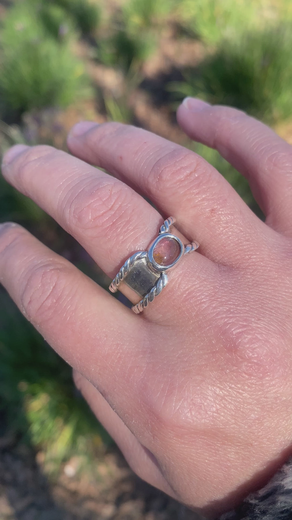 ANILLO LAZO DE TURMALINA ROSADA
